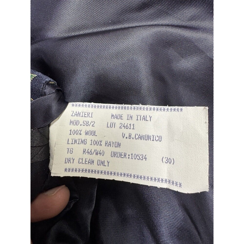 Vitale Barberis Canonico Super 110s Wool Blazer Zanieri Mens 46R Navy Blue - Picture 5 of 10